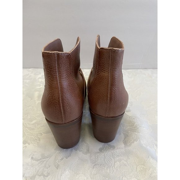 Bernardo Felicity Brown Leather Boots Stacked Heal Size 8.5 M Slip On Comfort - Picture 4 of 16